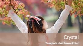  Presentation with japanese style - Presentation theme with japanese girl in sweet lolita background and a  colored foreground