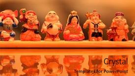  Presentation with wood carving - Audience pleasing slide deck consisting of japanese god and goddess wood backdrop and a gold colored foreground