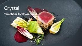  Presentation with tuna fish - PPT layouts featuring japanese-gourmet-fried-tuna-fish background and a dark gray colored foreground