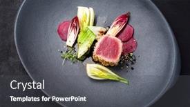  Presentation with tuna fish - PPT layouts with japanese-gourmet-fried-tuna-fish background and a dark gray colored foreground