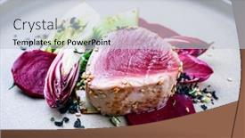  Presentation with tuna fish - Cool new PPT layouts with japanese-gourmet-fried-tuna-fish backdrop and a lemonade colored foreground