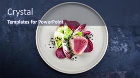  Presentation with tuna fish - PPT layouts enhanced with japanese-gourmet-fried-tuna-fish background and a ocean colored foreground