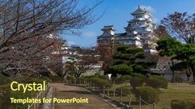  Presentation with history japanese - PPT theme consisting of japanese himeji castle background and a tawny brown colored foreground