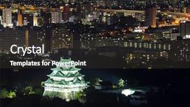  Presentation with history japanese - Slide deck featuring japanese history - aerial view of nagoya castle background and a dark gray colored foreground
