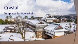  Presentation with japan castle - Presentation having japanese history - kanazawa japan at kanazawa castle background and a lemonade colored foreground