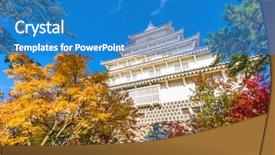  Presentation with japan castle - Audience pleasing slides consisting of japanese history - shimabara nagasaki japan backdrop and a teal colored foreground
