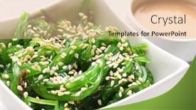  Presentation with japanese - Audience pleasing PPT layouts consisting of japanese-hiyashi-wakame-chuka-salad backdrop and a lemonade colored foreground