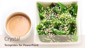  Presentation with salad - PPT theme enhanced with japanese-hiyashi-wakame-chuka-salad background and a lemonade colored foreground