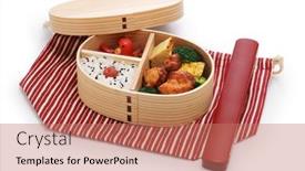  Presentation with lunch box - Theme with japanese-homemade-packed-lunch background and a  colored foreground