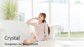  Presentation with sensuality woman black angel relaxing - Amazing presentation theme having japanese house - beautiful asian woman relaxing backdrop and a  colored foreground