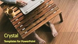  Presentation with work - PPT layouts with japanese house - concept of woman work background and a tawny brown colored foreground