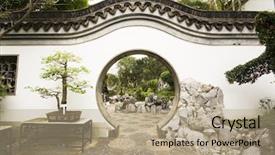  Presentation with japanese style - Amazing theme having japanese house - wide chinese style garden backdrop and a coral colored foreground