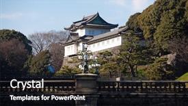  Presentation with tokyo - Amazing theme having japanese imperial palace in tokyo backdrop and a wine colored foreground