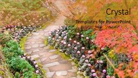  Presentation with pathways - Amazing PPT theme having japanese islands - miyajima island hiroshima japan backdrop and a gold colored foreground