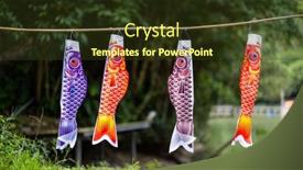  Presentation with streamer - PPT layouts featuring japanese-koinobori-means-carp-streamer background and a tawny brown colored foreground