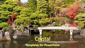  Presentation with maple - Audience pleasing presentation theme consisting of japanese kokoen garden with maple tree backdrop and a tawny brown colored foreground