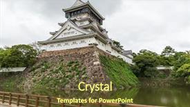  Presentation with history japanese - Colorful presentation theme enhanced with japanese kokura castle backdrop and a tawny brown colored foreground