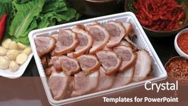  Presentation with asian culture and food - Presentation theme enhanced with japanese korean restaurant - asian food background and a  colored foreground