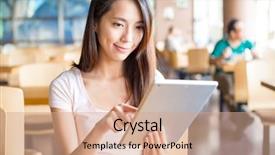  Presentation with tablets wood table tablet white - Presentation theme featuring japanese korean restaurant - woman use of tablet pc background and a  colored foreground