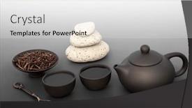  Presentation with japanese culture - Slide set having japanese-kuchika-tea-ceremony background and a white colored foreground