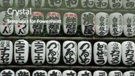  Presentation with lantern - PPT layouts consisting of hiragana - japanese lantern background background and a gray colored foreground