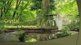  Presentation with pond - Presentation featuring japanese-lantern-on-a-pond background and a  colored foreground