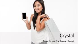  Presentation with mall - Cool new slides with japanese mall - portrait of a happy casual backdrop and a white colored foreground