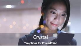  Presentation with smart building - Amazing PPT theme having japanese mall - woman use of smart phone backdrop and a  colored foreground