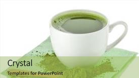  Presentation with japanese green tea - PPT layouts enhanced with japanese matcha green powdered tea background and a yellow colored foreground