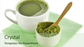  Presentation with japanese green tea - Slides with japanese matcha green tea background and a mint green colored foreground