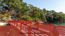  Presentation with winding bridge - Colorful presentation theme enhanced with japanese matsushima and red bridge backdrop and a red colored foreground