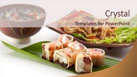  Presentation with noodles - Slides enhanced with japanese meal - noodles with chicken background and a lemonade colored foreground