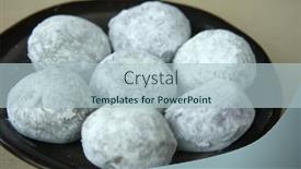  Presentation with japanese - Cool new slides with japanese-mochi-traditional-japanese-sweet backdrop and a light blue colored foreground