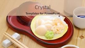  Presentation with moon - Presentation design featuring japanese-moon-scallop-sashimi background and a lemonade colored foreground