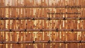  Presentation with japanese - Beautiful PPT theme featuring japanese-natural-bamboo-fence-background backdrop and a coral colored foreground