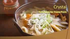  Presentation with noodles - PPT theme featuring japanese-noodles-in-restaurant background and a tawny brown colored foreground