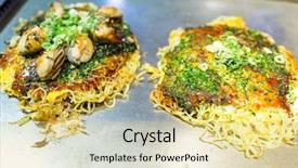  Presentation with hiroshima - Audience pleasing theme consisting of japanese okonomiyaki hiroshima famous dishes backdrop and a  colored foreground