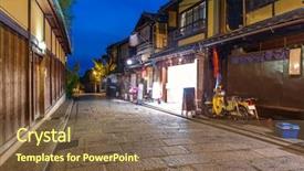  Presentation with kyoto - Theme with japanese old town in higashiyama background and a tawny brown colored foreground