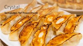  Presentation with dumpling - Slide set consisting of japanese-pan-fried-dumpling background and a yellow colored foreground