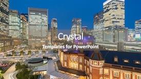  Presentation with empire state building night - PPT layouts with japanese railway - landscape of tokyo station background and a coral colored foreground