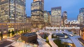  Presentation with empire state building night - Cool new slide deck with japanese railway - landscape of tokyo station backdrop and a violet colored foreground