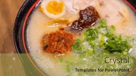  Presentation with japanese ramen - PPT theme enhanced with japanese-ramen-bowl-in-restaurant background and a yellow colored foreground