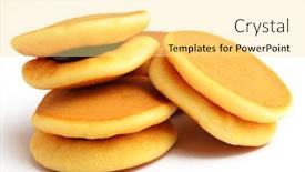  Presentation with cake - PPT theme featuring japanese-red-bean-cake background and a blonde colored foreground