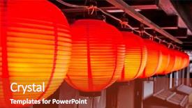  Presentation with kyoto - Beautiful presentation theme featuring japanese red lantern in kyoto backdrop and a crimson colored foreground