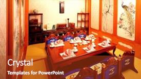 Presentation with interior decorating home - Colorful presentation theme enhanced with japanese restaurant - interior and decoration backdrop and a crimson colored foreground