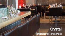  Presentation with cafe - PPT theme enhanced with japanese restaurant - modern interior of the cozy background and a tawny brown colored foreground