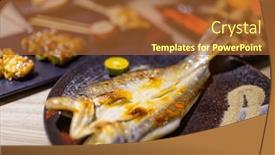  Presentation with grilled - Slides with japanese-restaurant-with-lots background and a red colored foreground