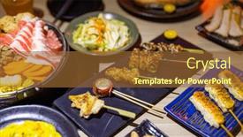  Presentation with grilled - PPT theme consisting of japanese-restaurant-with-lots background and a  colored foreground
