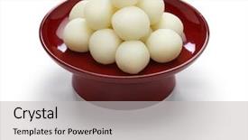  Presentation with japanese - Slides having japanese rice dumpling for moon background and a light gray colored foreground