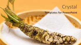  Presentation with root - Slide set featuring japanese-root-of-wasabi background and a yellow colored foreground